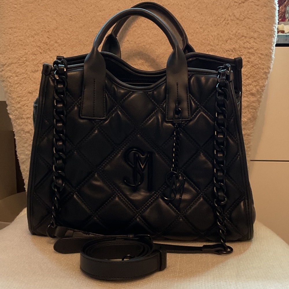 Steve Madden Black Quilted Satchel